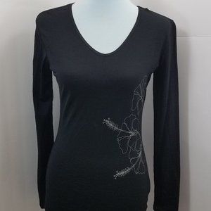 Icebreaker Black Long Sleeve Merino Wool Top